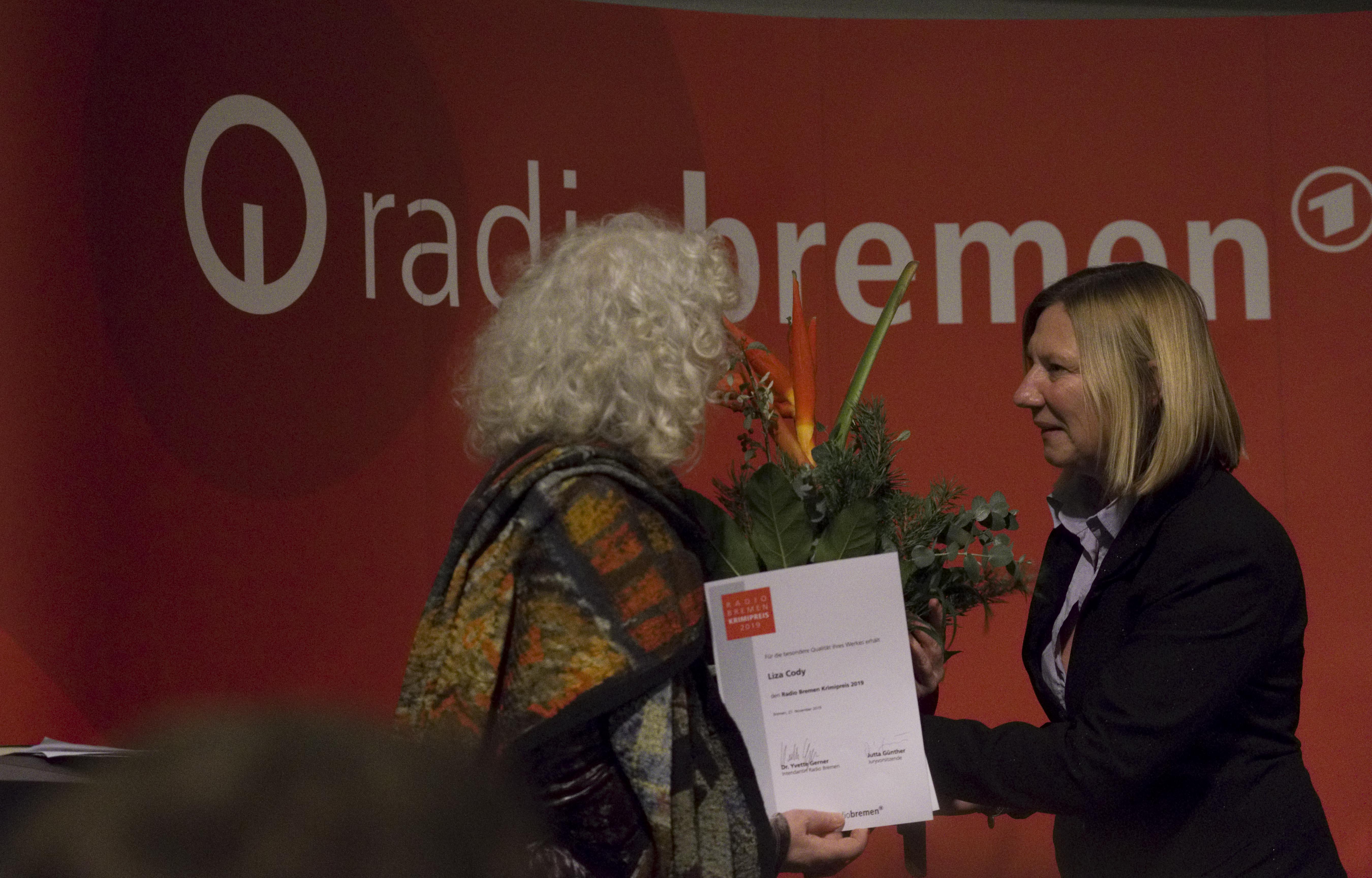 ﻿I'm given the 2019 Crime Writing Prize given by Bremen radio. What an honour and privilege. Thank you everyone involved. 27 November 2019